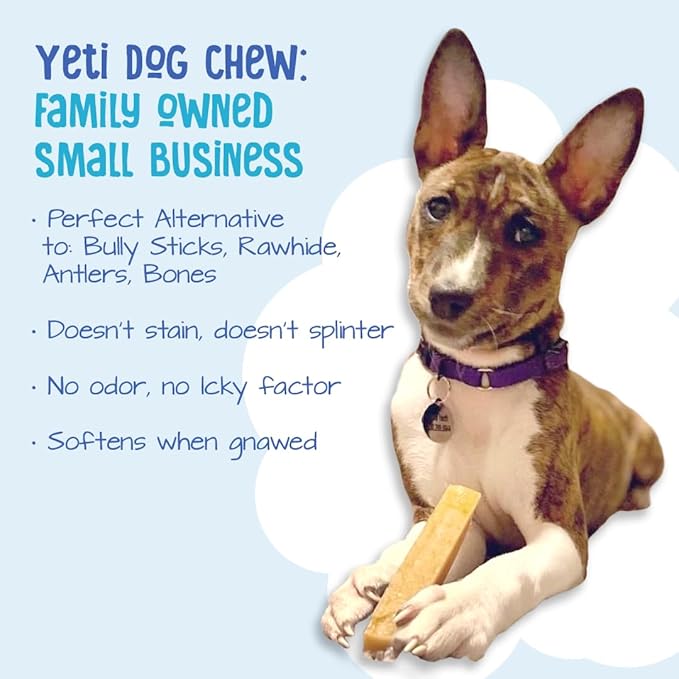 Yeti Dog Chew - Yak Cheese Himalayan - Healthy Long Lasting - Yak Chews for Large, Medium and Small Dogs - Yak Bones for Dogs - Natural Yak Cheese - Small, 3.5 oz