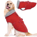 Lelepet Warm Dog Coat Waterproof Dog Jacket Reflective Fleece Vest with Adjustable Buckle Hook & Loop, Windproof Winter Jacket Dogs Coats for Small Medium Large Dogs, Red, XXXL