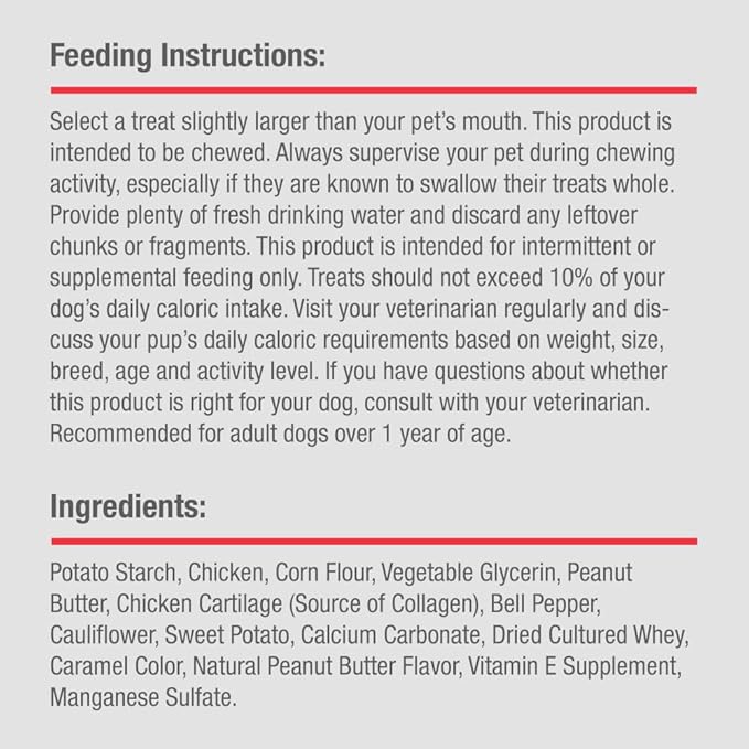 DreamBone CollaYUMS Knots Plus Collagen Chews for Dogs, 14 Count, Treat Your Dog to Rawhide-Free Chews Made with Chicken, Vegetables and Peanut Butter