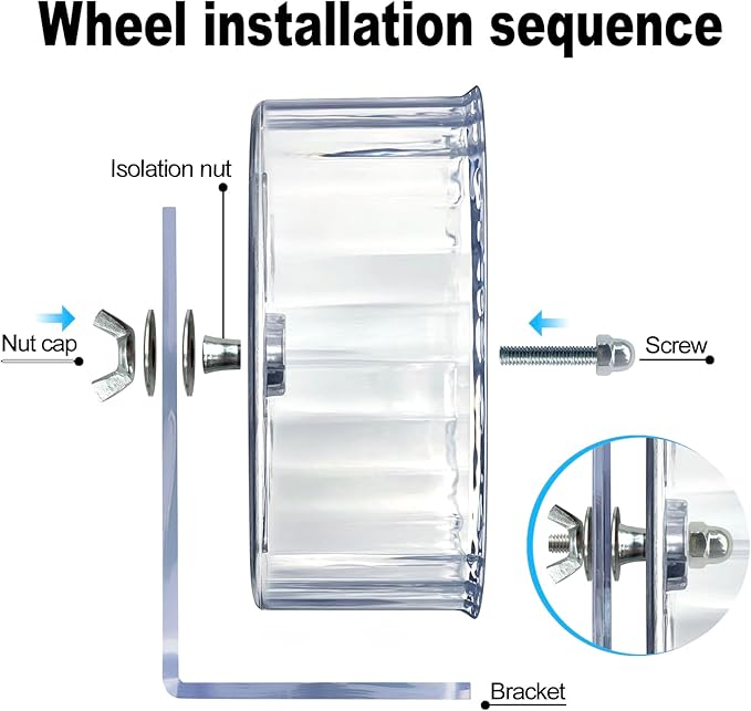 Silent Hamster Wheel, Super-Silent Hamster Exercise Wheels Accessories, Quiet Running Wheels, Adjustable Stand for Hamsters Mice Or Other Small Animals (Ф 8.3 inch, Transparent)