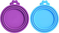 Comtim Pet Food Can Cover Silicone Can Lids for Dog and Cat Food(Universal Size,One fit 3 Standard Size Food Cans) (Blue/Purple)