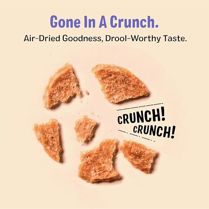Three Dog Bakery Bark'N Crunch! Chicken Chips with 100% Real Chicken - 4 oz - Crunchy Treats for Dogs - High Protein Dog Snacks - Grain Free, No Corn or Soy, Single Ingredient Treats
