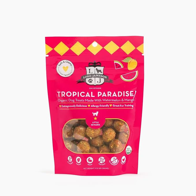 Lord Jameson: Tropical Paradise 3oz - Small Breed Dog Treats - Soft & Chewy, Vitamin-Rich, Training & Little Rewards
