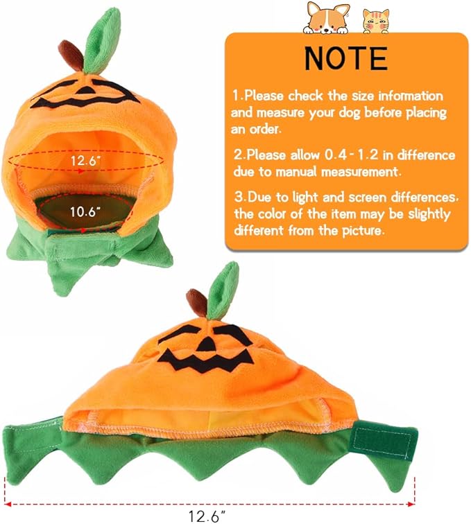 Cat Halloween Hat Small Dogs Pumpkin Costume Pet Party Hat