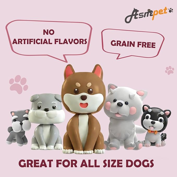 ASMPET Rawhide Free Dog Treats, Triple Flavor Chicken Wrapped Duck and Beef Rolls, Healthy Dog Snacks
