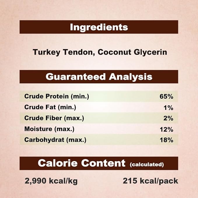 A Freschi srl Turkey Tendons for Dogs, Long-Lasting, Hypoallergenic Rawhide Alternative, Human Grade, Healthy Puppy Chews, Natural Dog Treats for Large Dogs, Bone (L), 10 Count Box