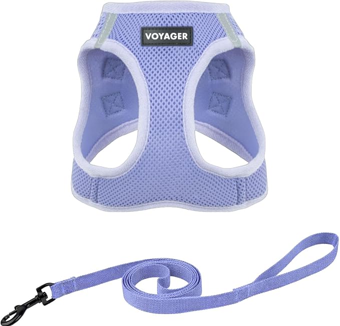 Voyager Step-in Pet Harness - All Weather Mesh, Adjustable Step in Harness for Cats and Dogs by Best Pet Supplies - 307 Set Lavender, M