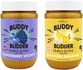 Superberry Snoot + Barkin Banana Buddy Budder, 100% Natural Dog Peanut Butter, Dog Treat, Made in USA (Set of 2, 17oz)