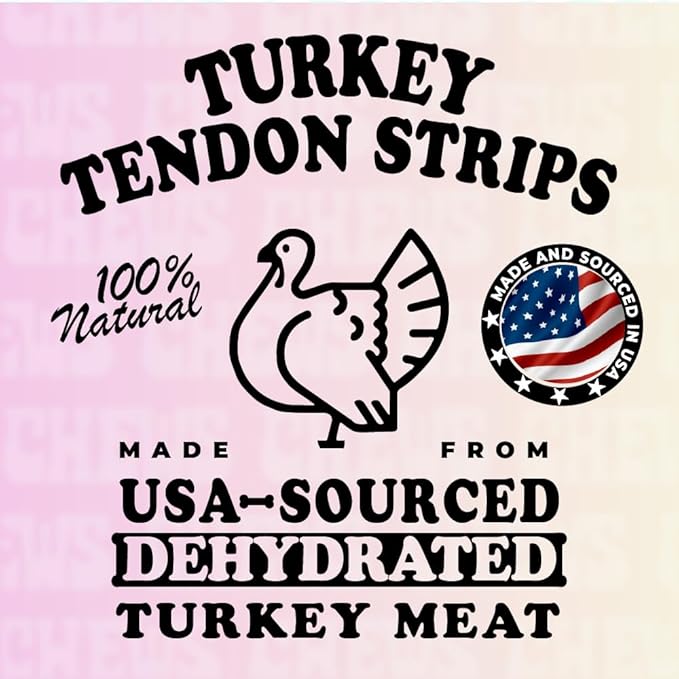 Turkey Tendons for Dogs - Turkey Dog Treats, Tenderloin - Made in The USA -Hypoallergenic Treats for Dogs - 6 oz