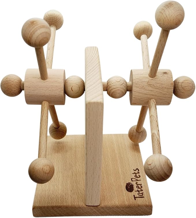 Enrichment Toy Turning Hanging for Guinea Pigs, Rabbits, Birds, Rats and Other Small Pets! Load with Veggies and Fruit (Two-Turntable Toy)