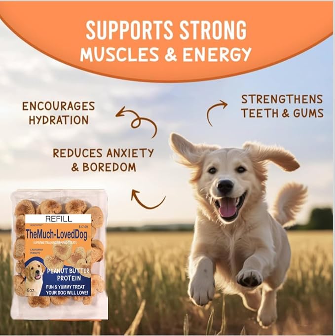 The Much Loved Dog™,Elite, Natural Peanut Butter Treats in Fresh-KEPR™, Natural, Fun & Yummy! Human- Food-Grade, Small-Batch Baked By CA Dog-Lovers, Freshness in All Climates, U.S.A., Refill and Save.
