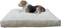 Dogbed4less Memory Foam Dog Bed for Medium Large Dogs with Orthopedic Comfort, Waterproof Liner and Khaki Washable Pet Bed Cover 40X35 Pillow