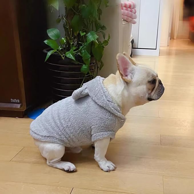 Easter Dog & Cat Outfit - Bunny Ears Hoodies Fleece Sweatshirt for Small Dogs & Cats (X-Large, Grey)