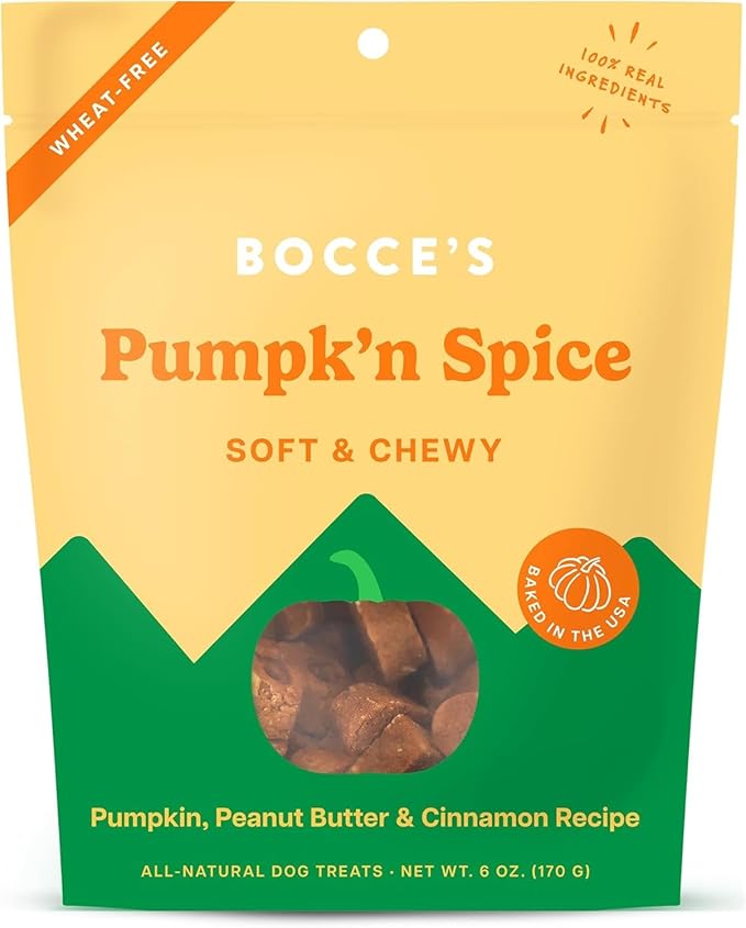 Bocce's Bakery Pumpk’n Spice Treats + Probiotic Supplement Bundle for Dogs – All-Natural, Wheat-Free Cookies & 7 Strains of Probiotics to Support Digestion – Baked in The USA with Real Ingredients