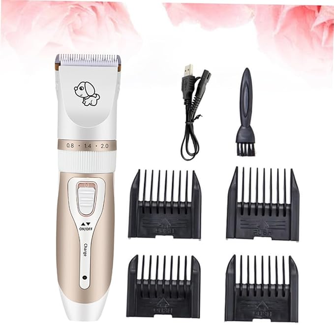 Sosoport Pet Hair Clipper Dog Grooming Tool Safe Head Design Noiseless for Dogs Cats Rabbits Set