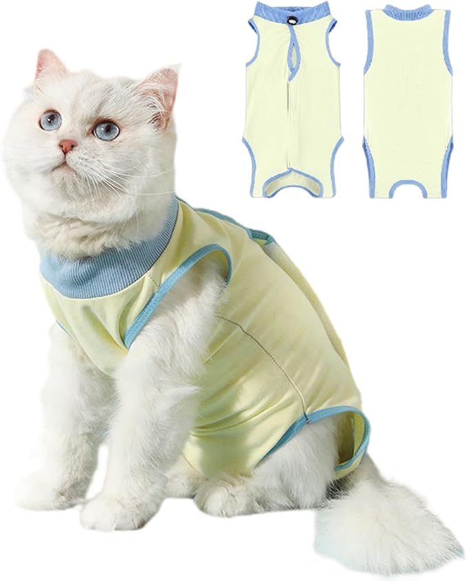 Cat Surgery Recovery Suit for Male Female Cat Onesie After Surgery Spay Surgical Abdominal Wound Skin Diseases E-Collar Alternative to Cone of Shame Kitten Body Post Suitical
