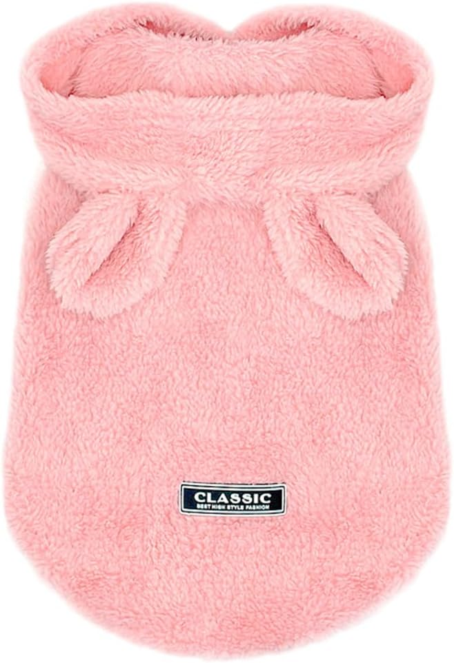 Easter Dog & Cat Outfit - Bunny Ears Hoodies Fleece Sweatshirt for Small Dogs & Cats (XX-Large, Pink)