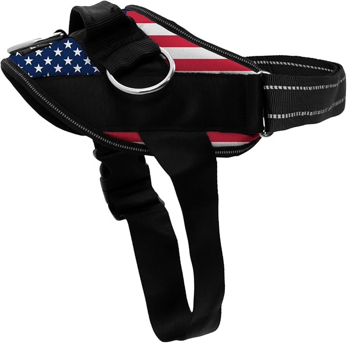 ShawnCo Essential Dog Harness, No-Pull Pet Vest with 3 Leash Clips, No Choke, Reflective, Adjustable and Padded, for Easy Walking and Training for Small, Medium and Large Dogs (Stars and Stripes, S)