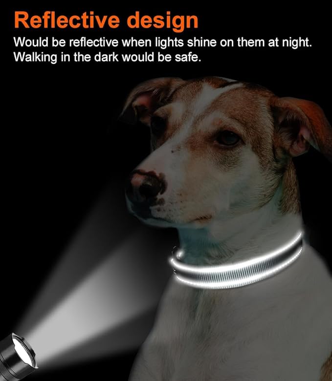 Joytale Reflective Dog Collar, Soft Neoprene Padded, Metal D-Ring, Nylon Pet Collar Adjustable for Small Dogs, Gray, S