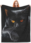 Black Cat Blanket, Gifts for Women, Dark Aesthetic Pet Gothic Soft Lightweight Throw Blankets for Kids Girls, Travel Bed Living Room Decor, 60x80in