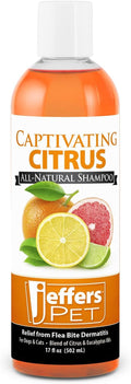 Jeffers Pet Captivating Citrus Shampoo, 17 oz – Soap Free Grooming for Dogs, Cats & Puppies – Orange & Lime Scent, Aloe & Coconut Oil – Safe for All Coat Types – Easy Rinse Formula for Home