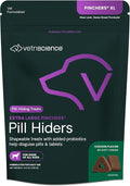 VetriScience Extra Large Pinchers Pill Hiders Chews, Non-Greasy with Probiotics for Dogs, Disguise Capsules and Tablets, Soft and Chewy, Gut and Immune Health, Chicken, 45 Count