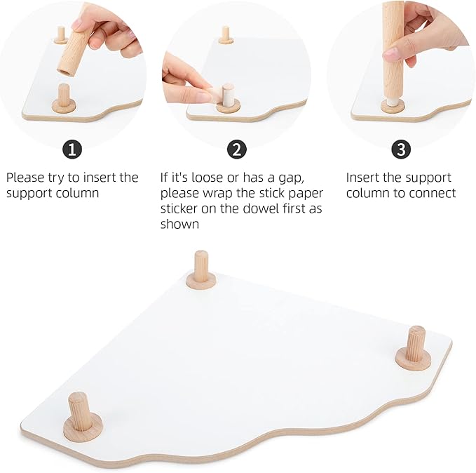Niteangel Hamster Play Wooden Platform for Dwarf Syrian Hamsters Gerbils Mice Degus or Other Small Pets (Triangle - 5.9'' Height, White)