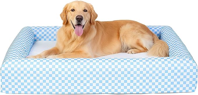 Indestructible Dog Bed for Large Dogs - Memory Foam Dog Bed with Reversible Breathable Mat, 4-Sided Bolster, Machine Washable Cover & Non-Slip Bottom, 36 x 27 x 6 Inch