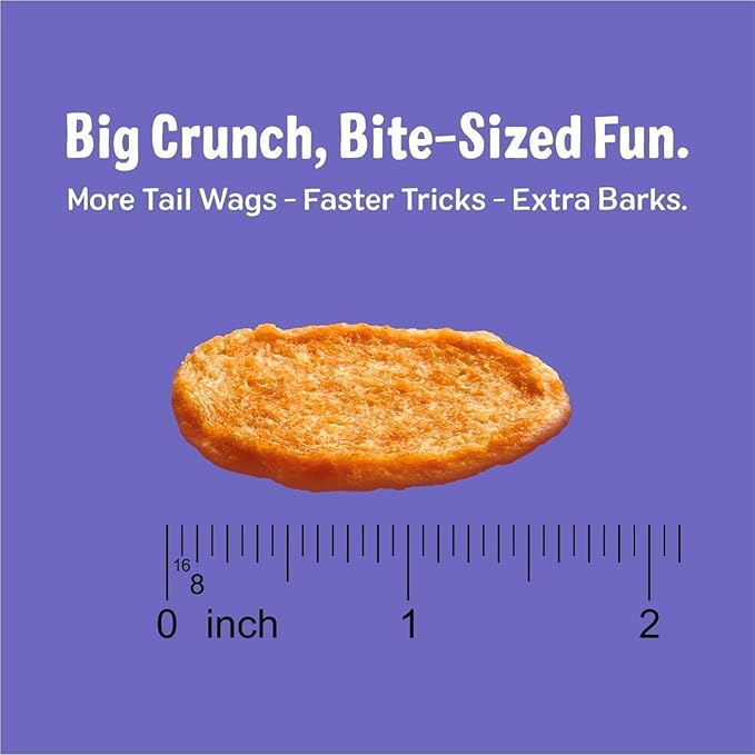 Three Dog Bakery Bark'N Crunch! Chicken & Cheese Chips with 100% Real Chicken - 3.8 oz - Crunchy Treats for Dogs - High Protein Dog Snacks - Grain Free, No Corn or Soy, Limited Ingredient Treats
