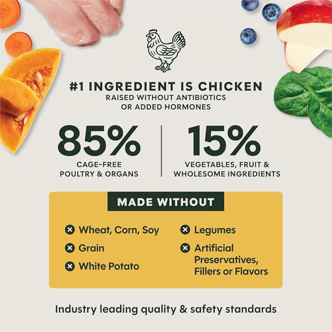 Instinct FreshDried Bites, Natural Freeze-Dried Dog Food, Grain-Free - Cage-Free Chicken, 45 oz. Bag