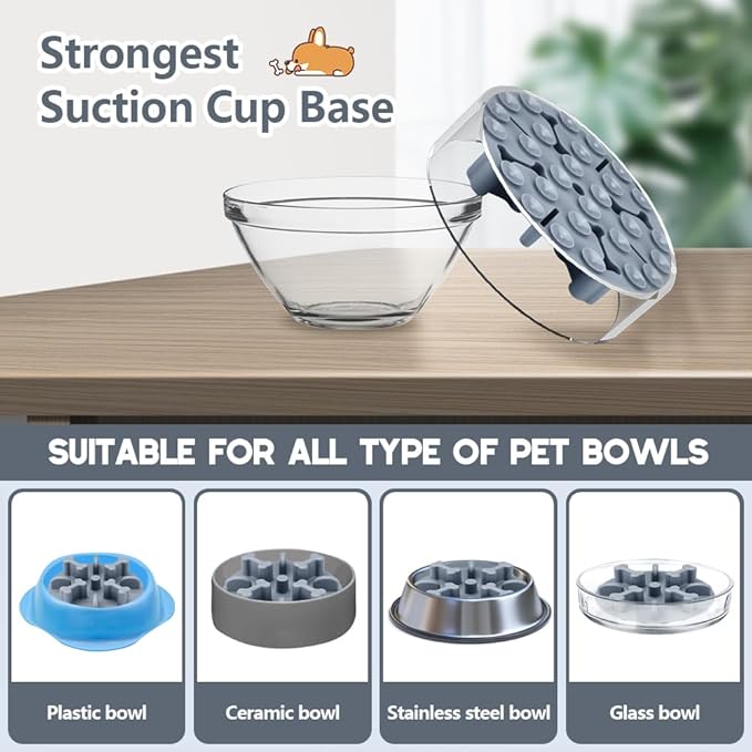 Soft Silicone Anti-Choking Slow Feeder Insert - Compatible with Regular Elevated Dog Bowls