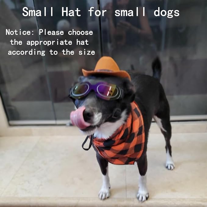 Halloween Costumes for Dogs Cat, Pet Cowboy Costumes Cosplay Hat,Retro Triangle Scarf Dog Hat,Sun Visor Outdoor Hat,Party Hat for Small Medium Dogs