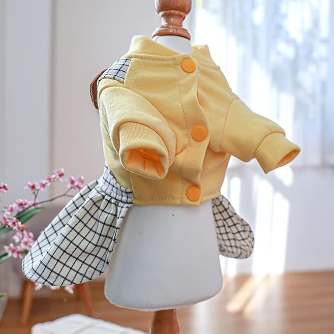 Dog Clothes Cute Cartoon Bear Dog Dress for Small Dogs Summer Lightweight Breathable Girls Dog Outfits Puppy Cotton Holiday Princess Dress Chihuahua Yorkies Sundress