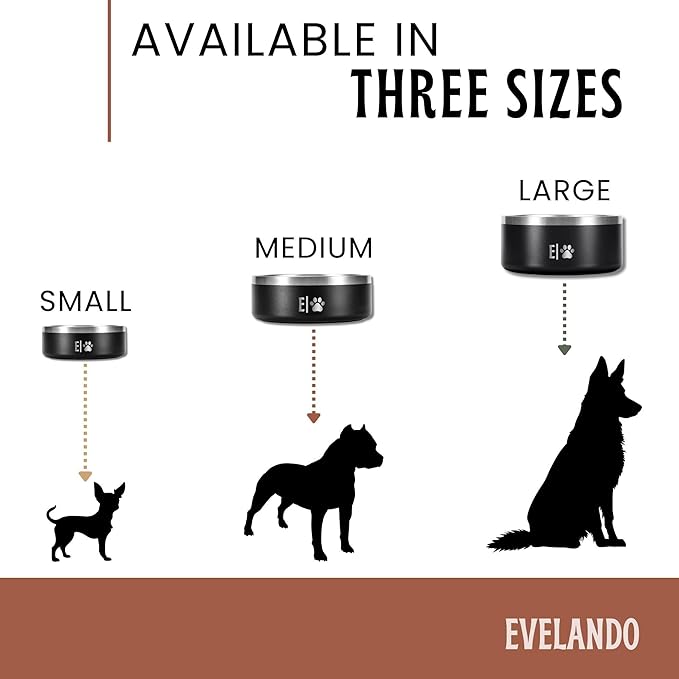 32 oz - 4 Cups Stainless Steel Dog Bowls – Triple-Insulated Pet Dish Keeps Water Cold & Food Warm – BPA-Free, Non-Slip Base – Durable & Elegant Feeding Bowl for Small & Medium Dogs & Cats