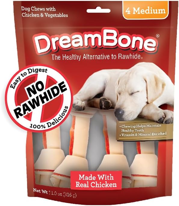 DreamBone Medium and Large Chews, Treat Your Dog to a Chew Made With Real Meat and Vegetables