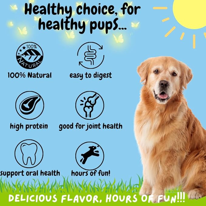 BULLYSTICKS & MORE 6 Inch Grass Fed Beef Trachea (12 Pack) | Long Lasting Dog Chews