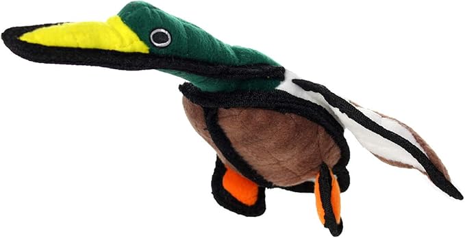 TUFFY - World's Tuffest Soft Dog Toy -Barnyard- Multiple Layers. Made Durable, Strong & Tough. Interactive Play (Tug, Toss & Fetch). Machine Washable & Floats. (Duck, Jr 2 Pack)