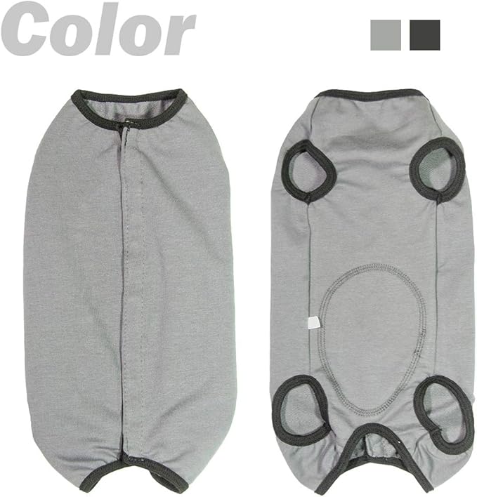 Dog’s Recovery Suit Post Surgery Shirt for Puppy, Wound Protective Clothes for Little Animals(Grey-xs)