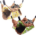 Oncpcare 2PCS Small Pet Cage Hammock, Bunkbed Sugar Glider Hammock, Guinea Pig Cage Accessories Bedding, Warm Hammock for Parrot Ferret Squirrel Hamster Rat Playing Sleeping