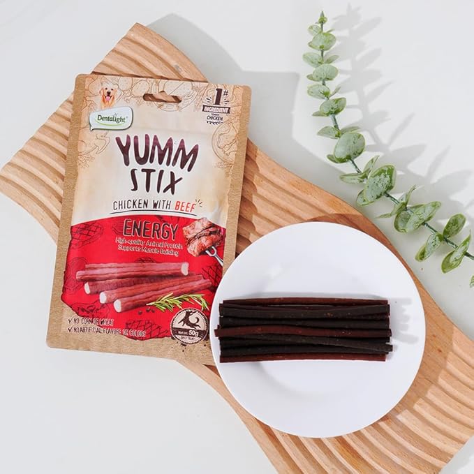 Dog Soft Chewy Treats Yumm Stick, Chicken with Beef/Lamb/Liver/Cheese, High Protein, Energy Support, DHA & Omega 3 & 6