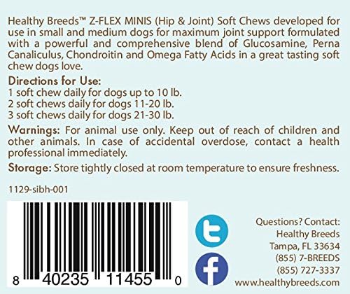 Healthy Breeds Siberian Husky Z-Flex Minis Hip and Joint Support Soft Chews 60 Count