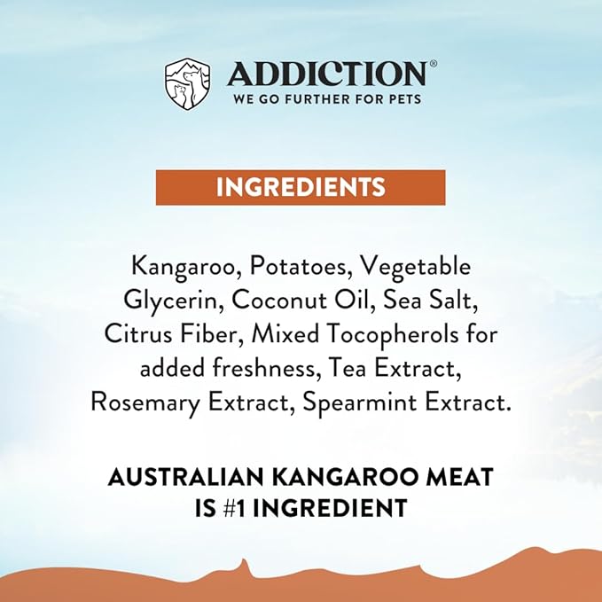 Addiction Meaty Bites All Life Stages Grain-Free Premium Kangaroo Dog Treats – High Meat Content, No Peas, No Fillers – Soft & Healthy Training Treats for Dogs, 4 Ounces