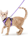 rabbitgoo Cat Harness and Leash for Walking, Escape Proof Soft Adjustable Vest Harnesses for Cats, Easy Control Breathable Reflective Strips Jacket, Light Purple, XS