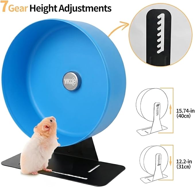 11.8" Silent Rat Exercise Wheel, Aluminum Alloy Noiseless Running Wheel for Fancy Rat, Syrian Hamsters, Hedgehogs and Small Pets (Base-Blue)