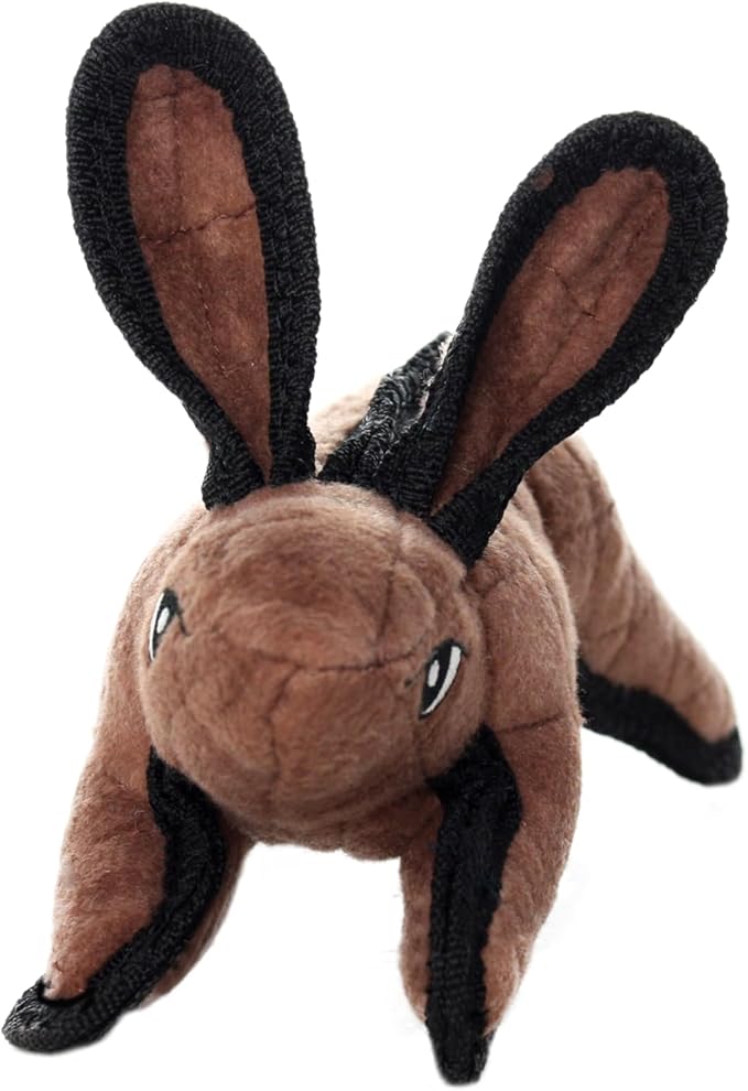 TUFFY - World's Tuffest Soft Dog Toy -Barnyard- Multiple Layers. Made Durable, Strong & Tough. Interactive Play (Tug, Toss & Fetch). Machine Washable & Floats. (Brown Rabbit, Jr)