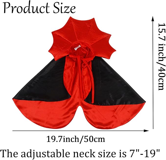 FOIMAS Dog Cat Halloween Costume,Vampire Devil Cape Cloak Pet Costume for Cats Dogs Halloween Costume Party Supply