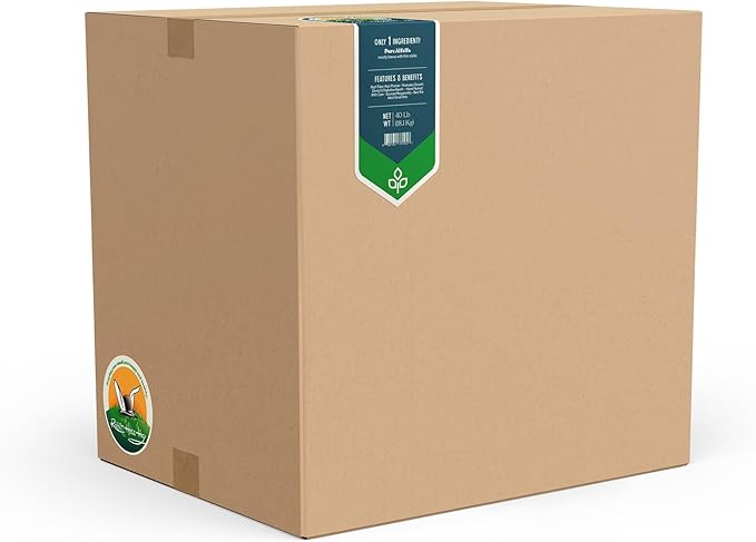 Rabbit Hole Hay - Ultra Premium Alfalfa Hay for Small Pets - 40 lb Box - Hand-Sorted & Fresh