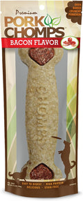 Pork Chomps Dog Chew, 7-inch Crunchy Bone, Bacon Flavor, 1 Count
