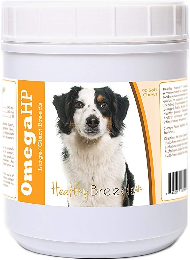 Healthy Breeds Miniature American Shepherd Omega HP Fatty Acid Skin and Coat Support Soft Chews 90 Count