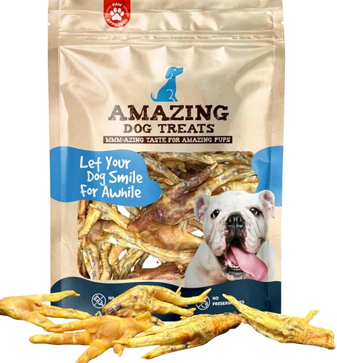 Amazing Dog Treats - Chicken Feet (200 Count - Bulk) - All Natural American Grade Chew Bones for Dogs